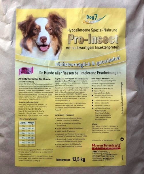 Hypo-allergenic  kukaiņu + kartupeļu pārslas